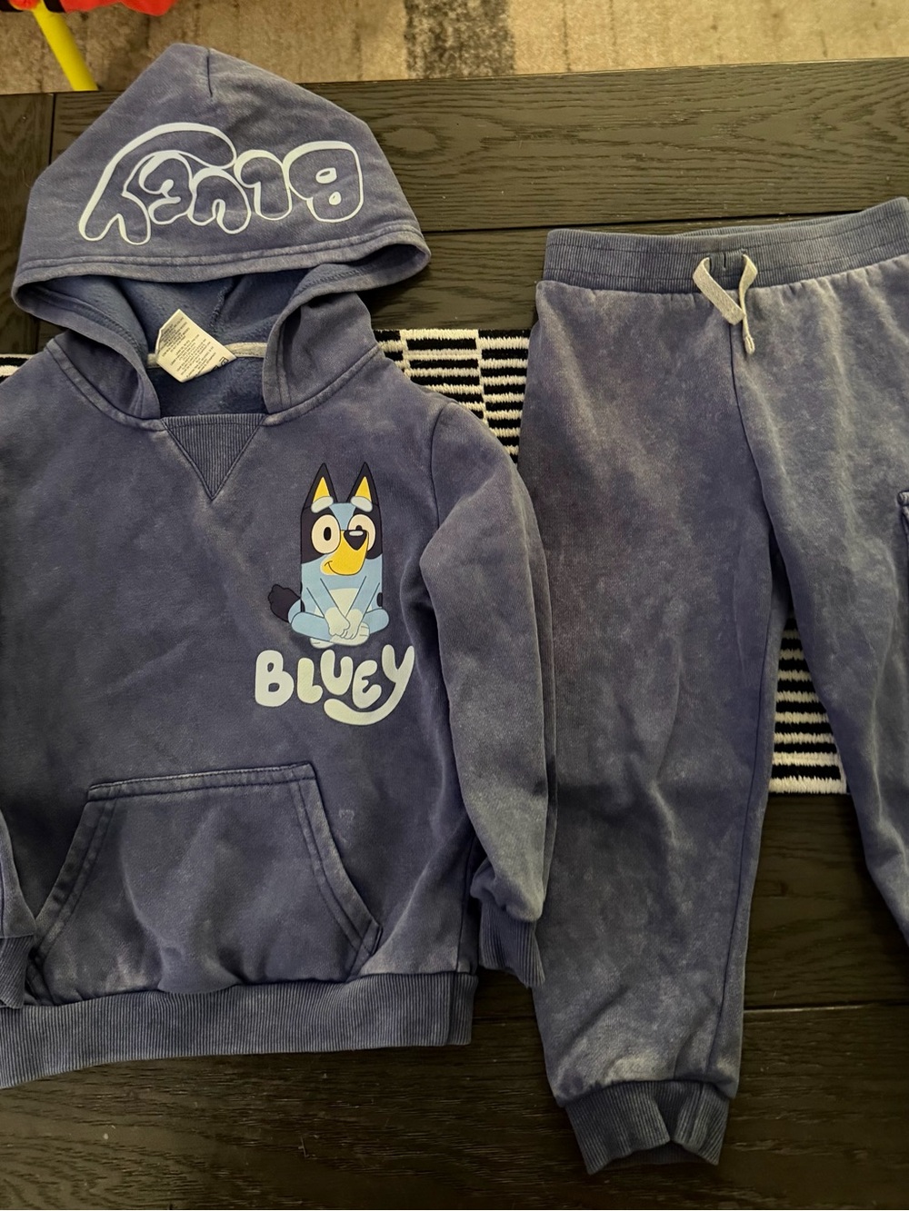 Bluey Kids Navy Blue Hoodie & Joggers Set - Bluey